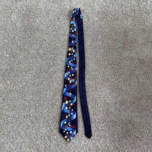 Steven Harris Tie One Size Blue DNA Molecule Geometric Science Novelty Geek